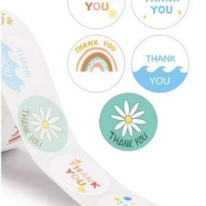 150 THANK YOU Stickers 5 Designs 1.5"